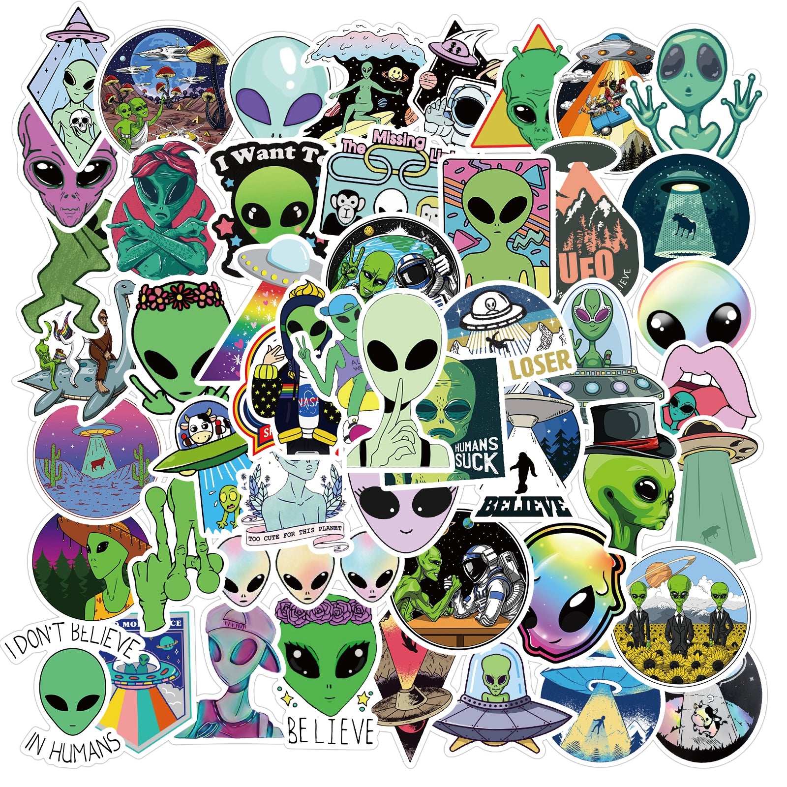 50pcs Alien 2 Stickers – AU Sticker World