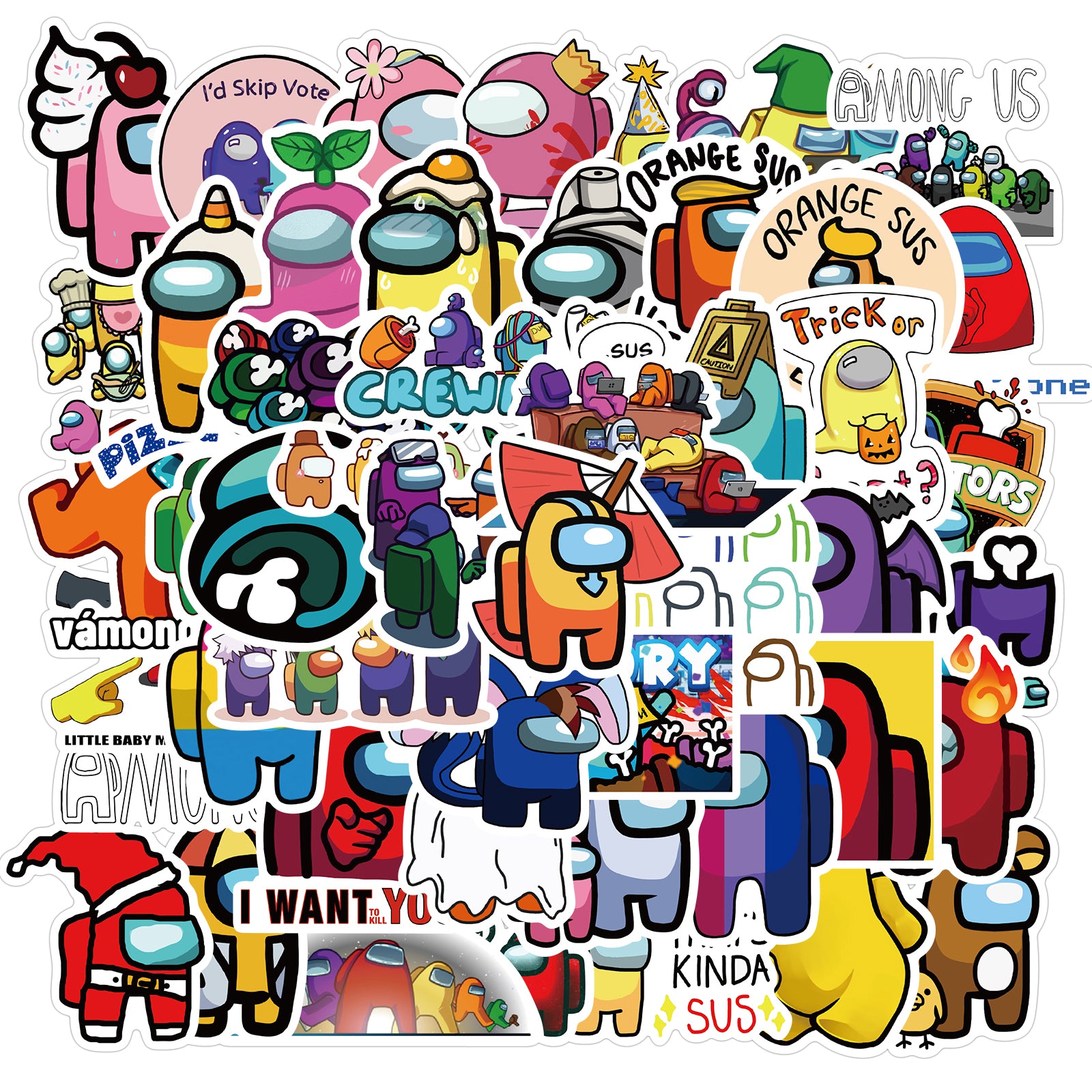 50pcs Among Us 4 Stickers – AU Sticker World