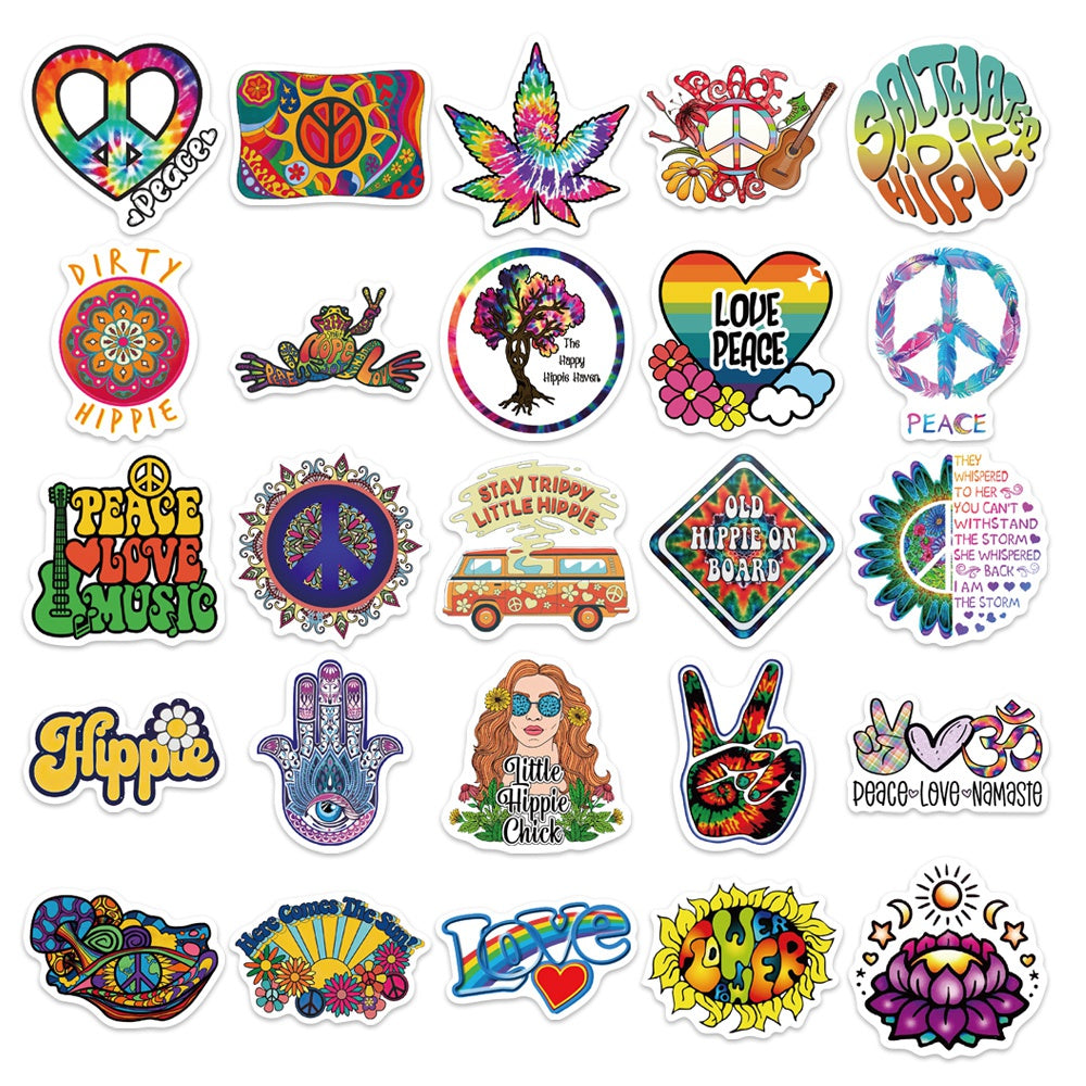 50pcs Trippy Hippie 1 Stickers