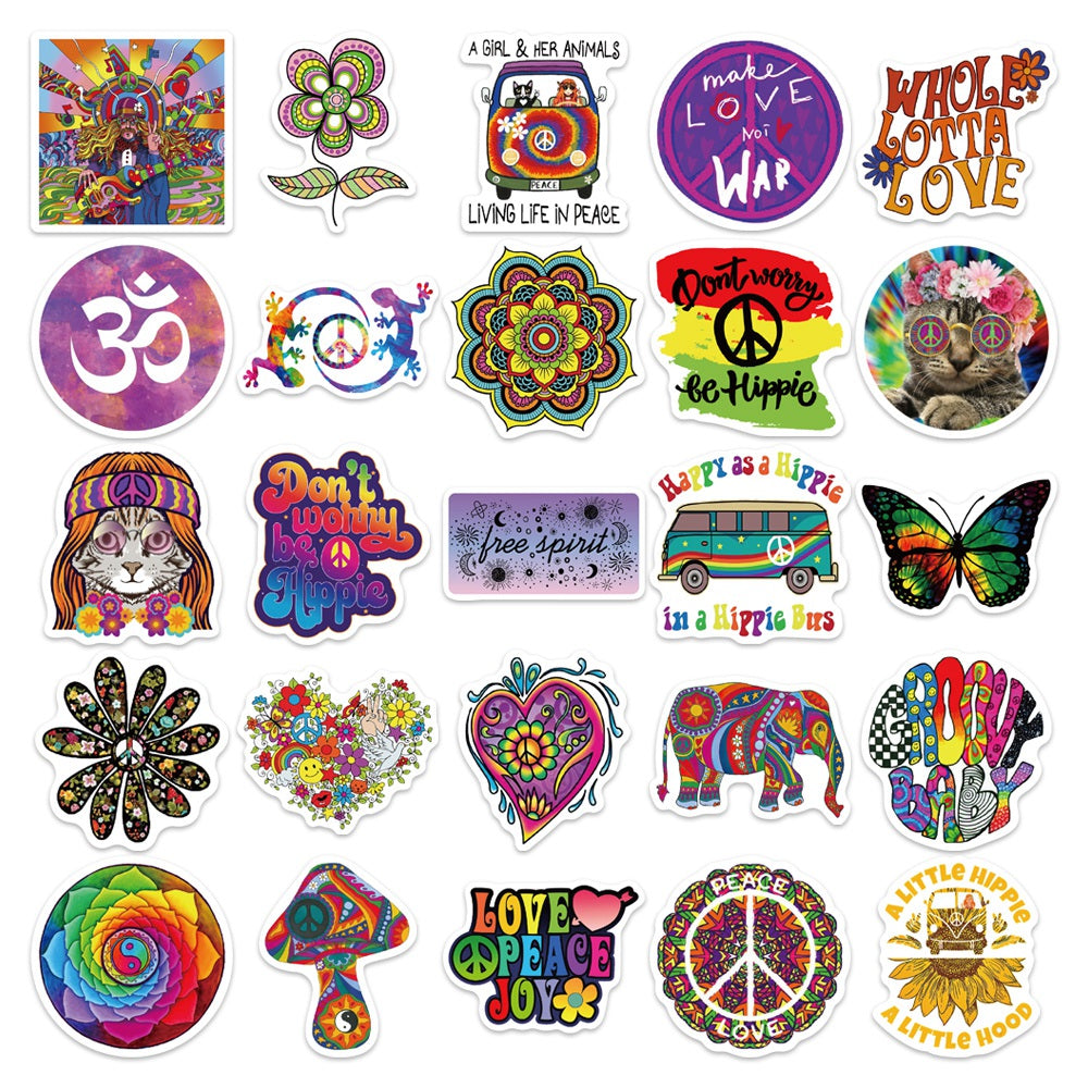 50pcs Trippy Hippie 1 Stickers