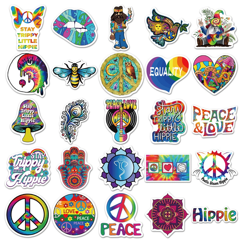 50pcs Trippy Hippie 2 Stickers