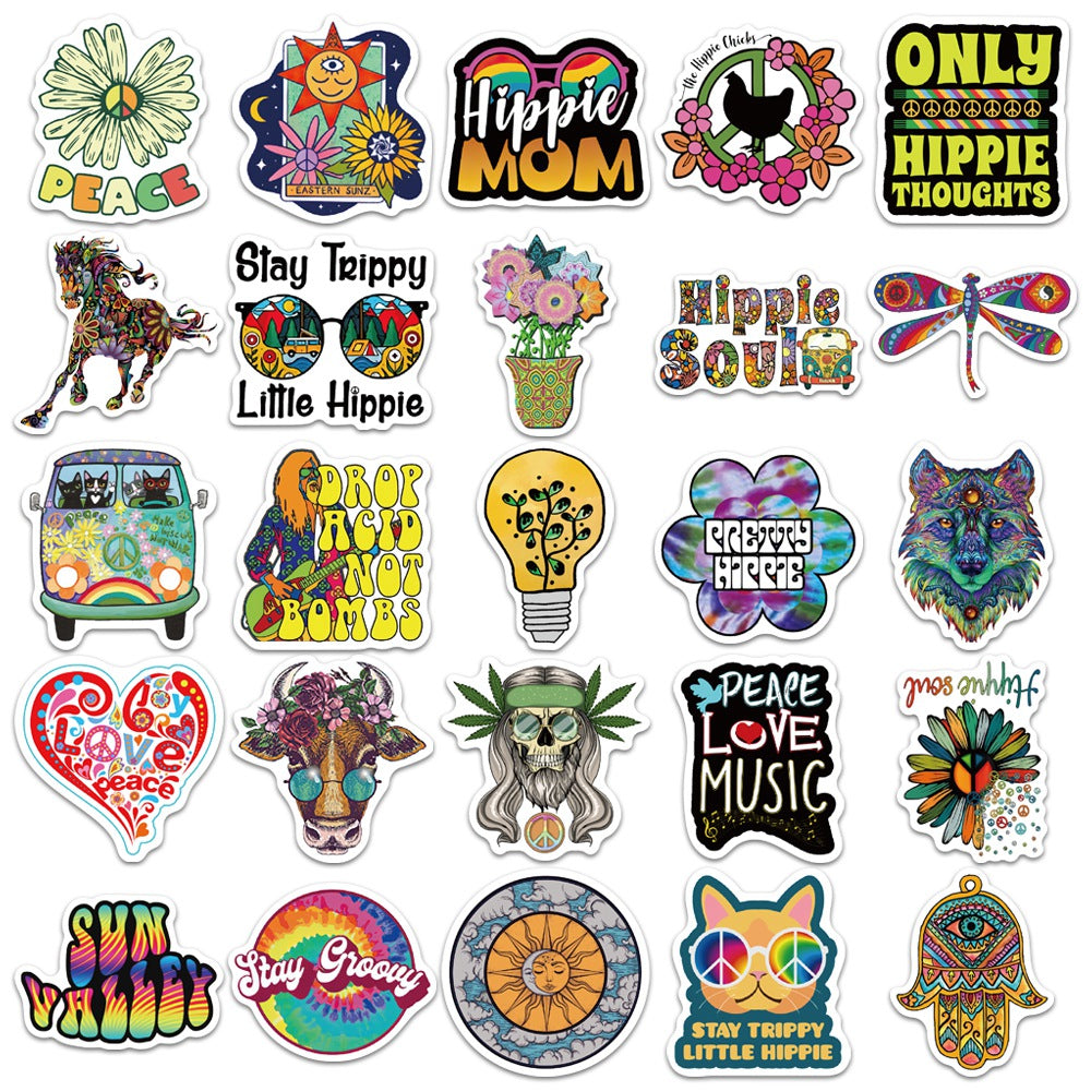 50pcs Trippy Hippie 2 Stickers