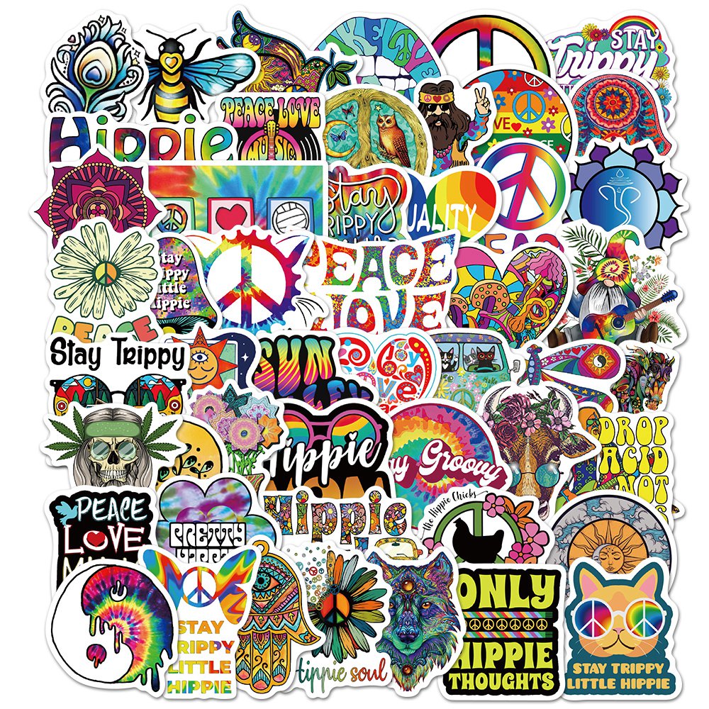 50pcs Trippy Hippie 2 Stickers