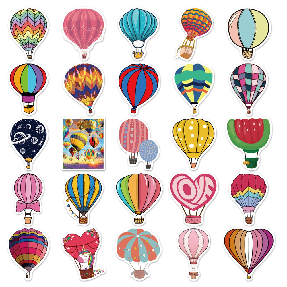 Balloon Tickers 50pcs Hot Air Balloon Stickers – AU Sticker World