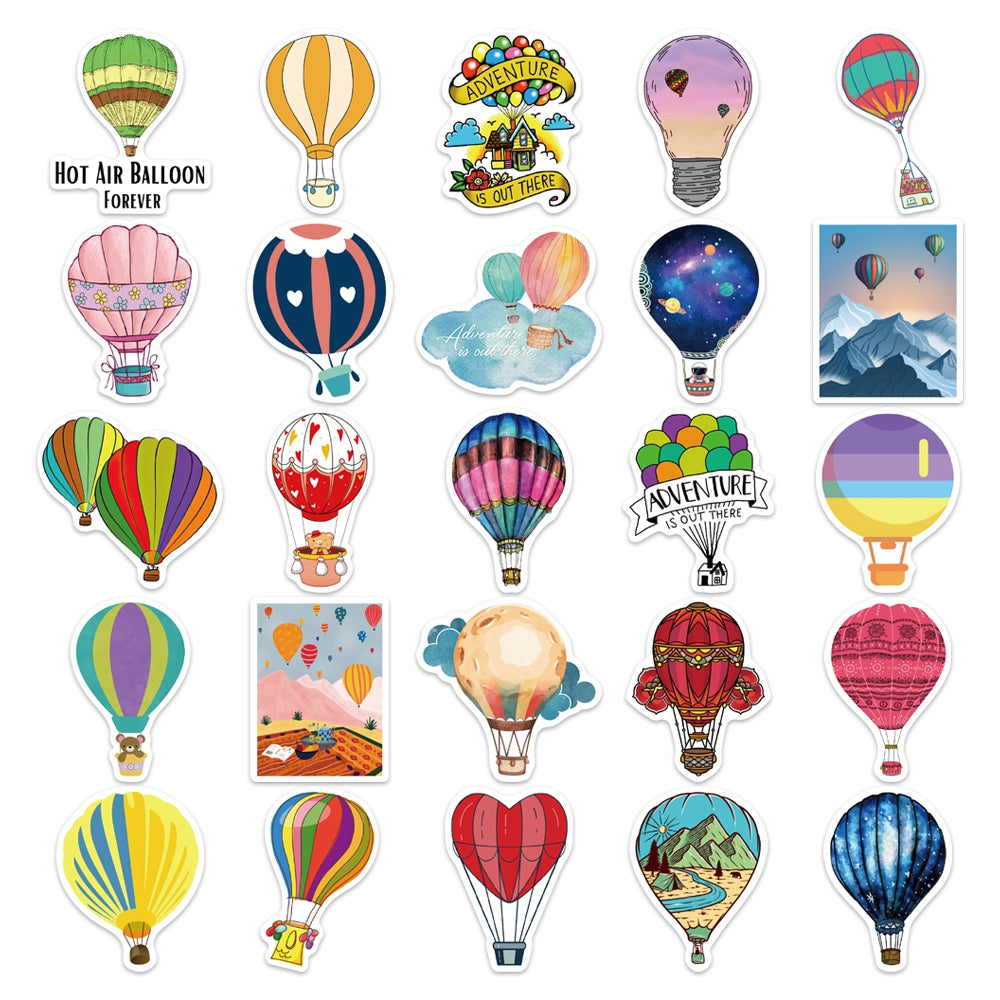 Baloonn Sticker 50pcs Hot Air Balloon Stickers – AU Sticker World