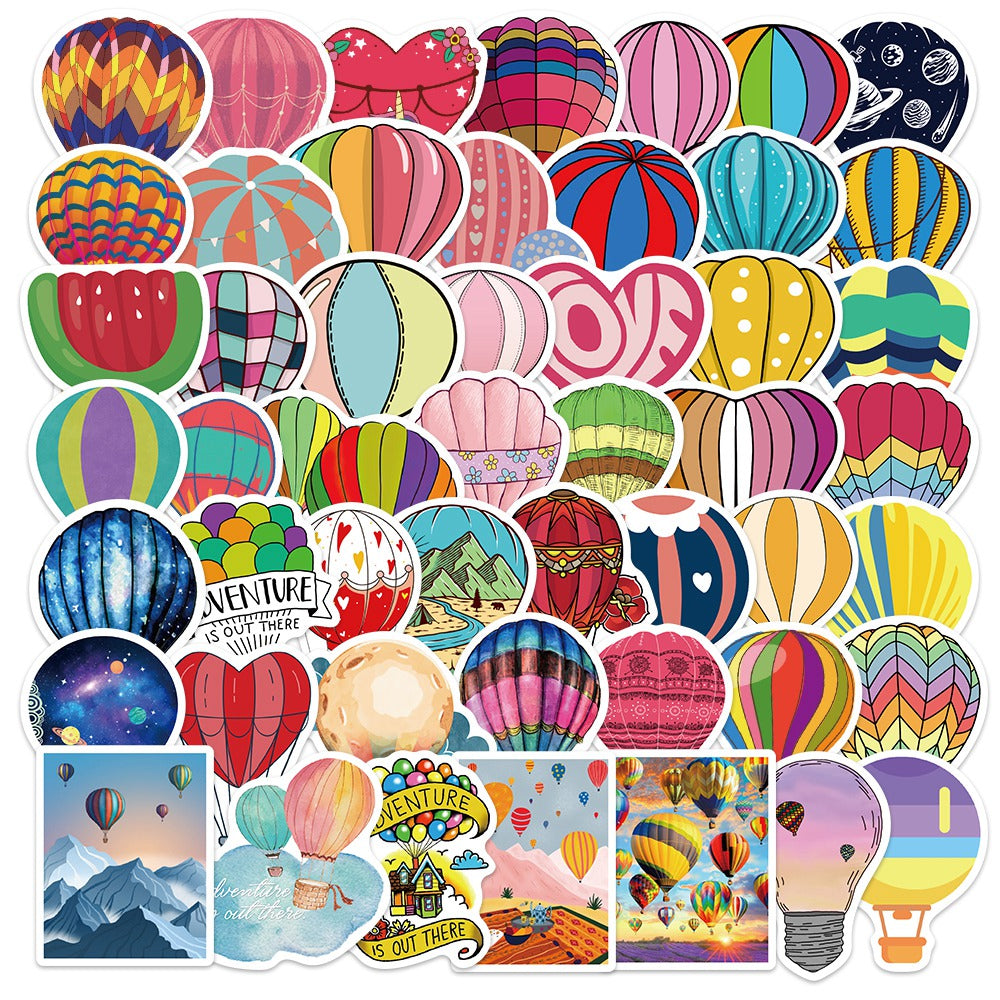 50pcs Hot Air Balloon Stickers – AU Sticker World