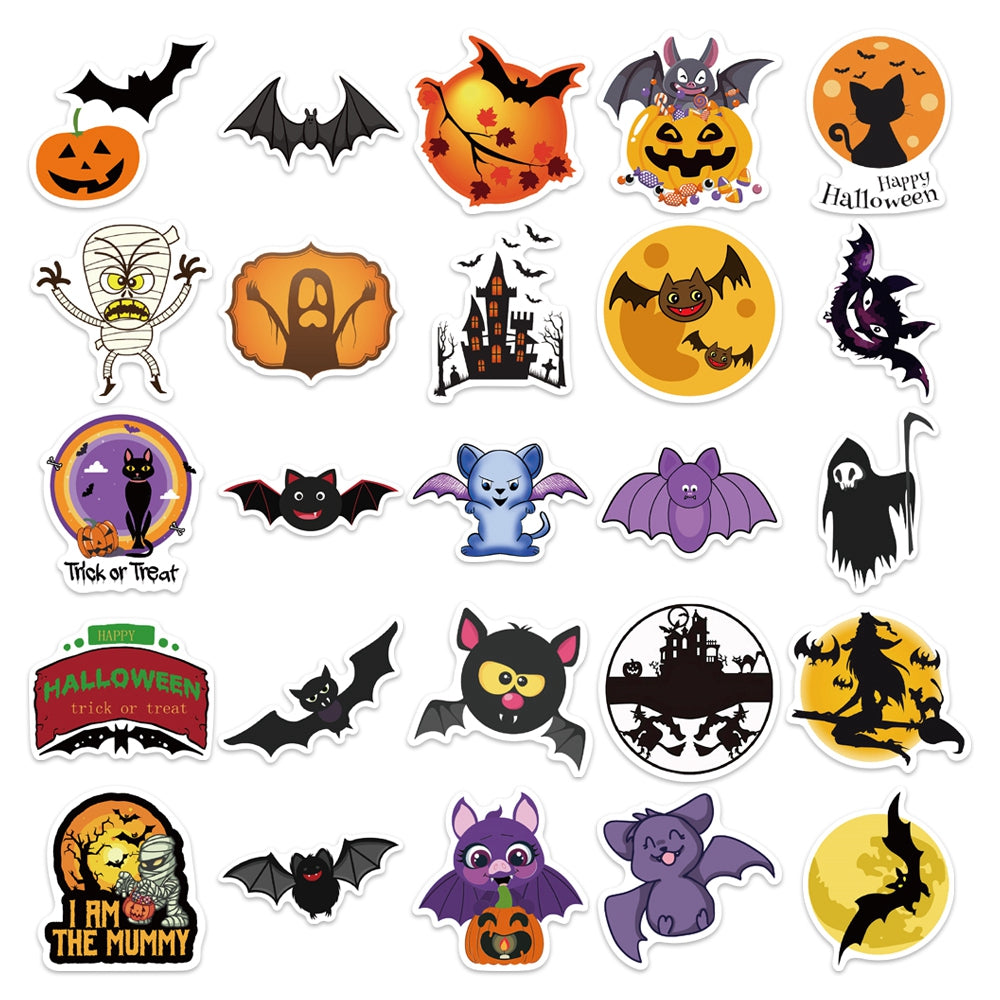 50pcs Halloween Bat 1 Stickers