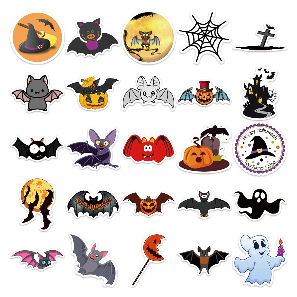 50pcs Halloween Bat 1 Stickers