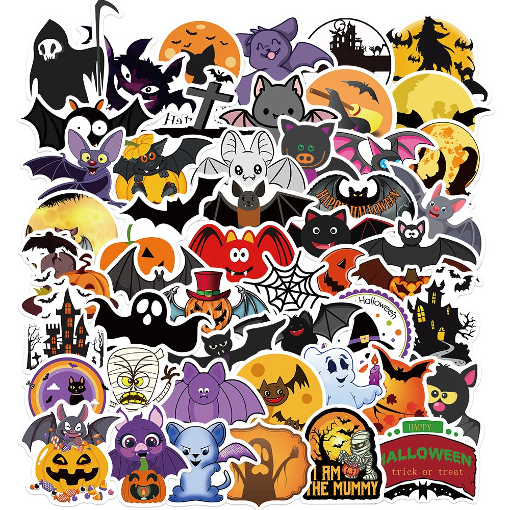 50pcs Halloween Bat 1 Stickers