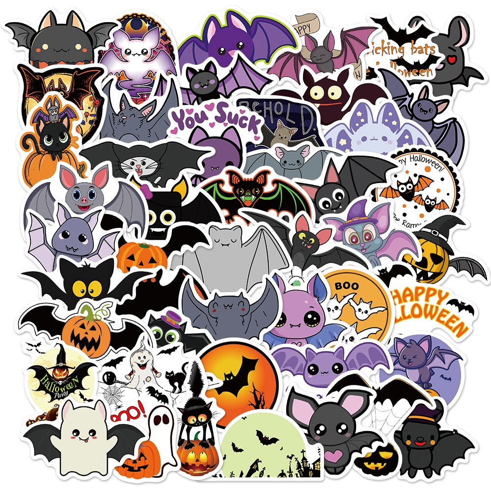 50pcs Halloween Bat 2 Stickers