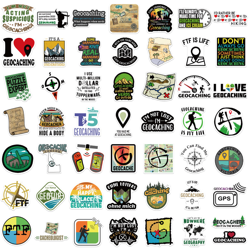 50pcs Geocaching Outdoor Stickers