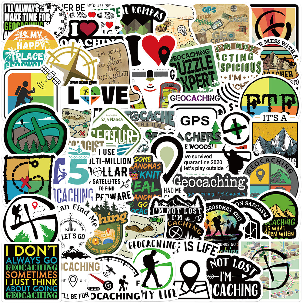 50pcs Geocaching Outdoor Stickers – AU Sticker World
