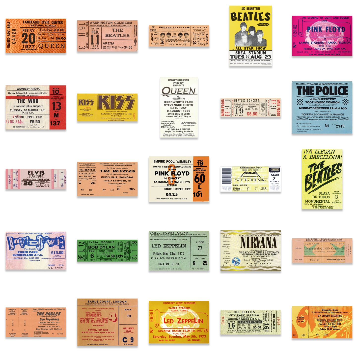 50pcs Vintage Retro Tickets 2 Stickers
