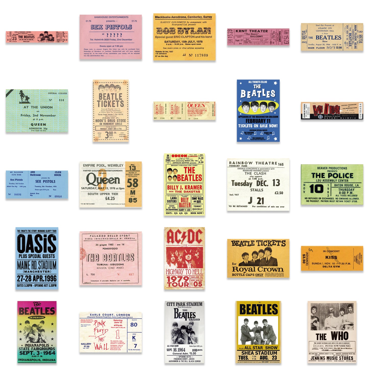 50pcs Vintage Retro Tickets 2 Stickers