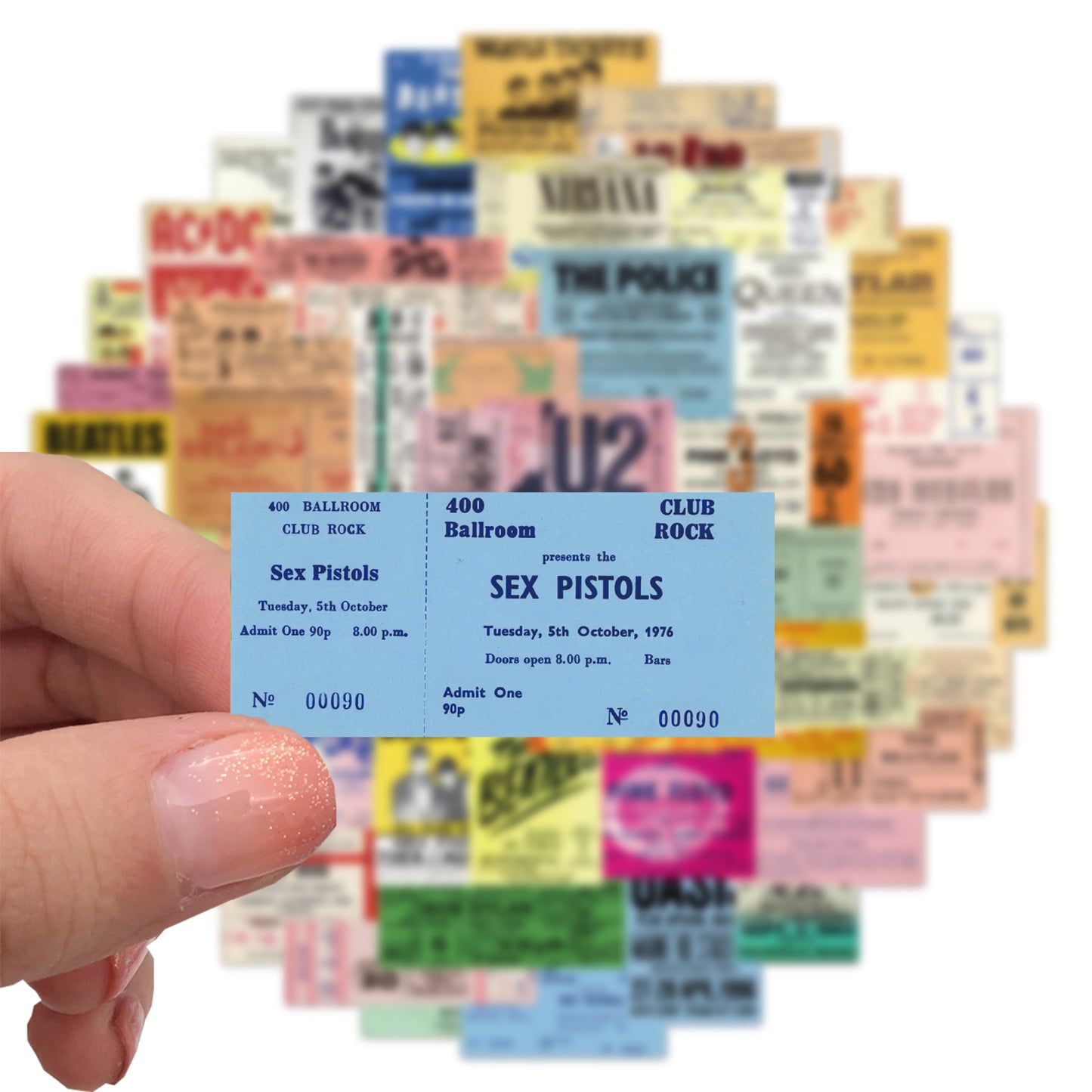 50pcs Vintage Retro Tickets 2 Stickers