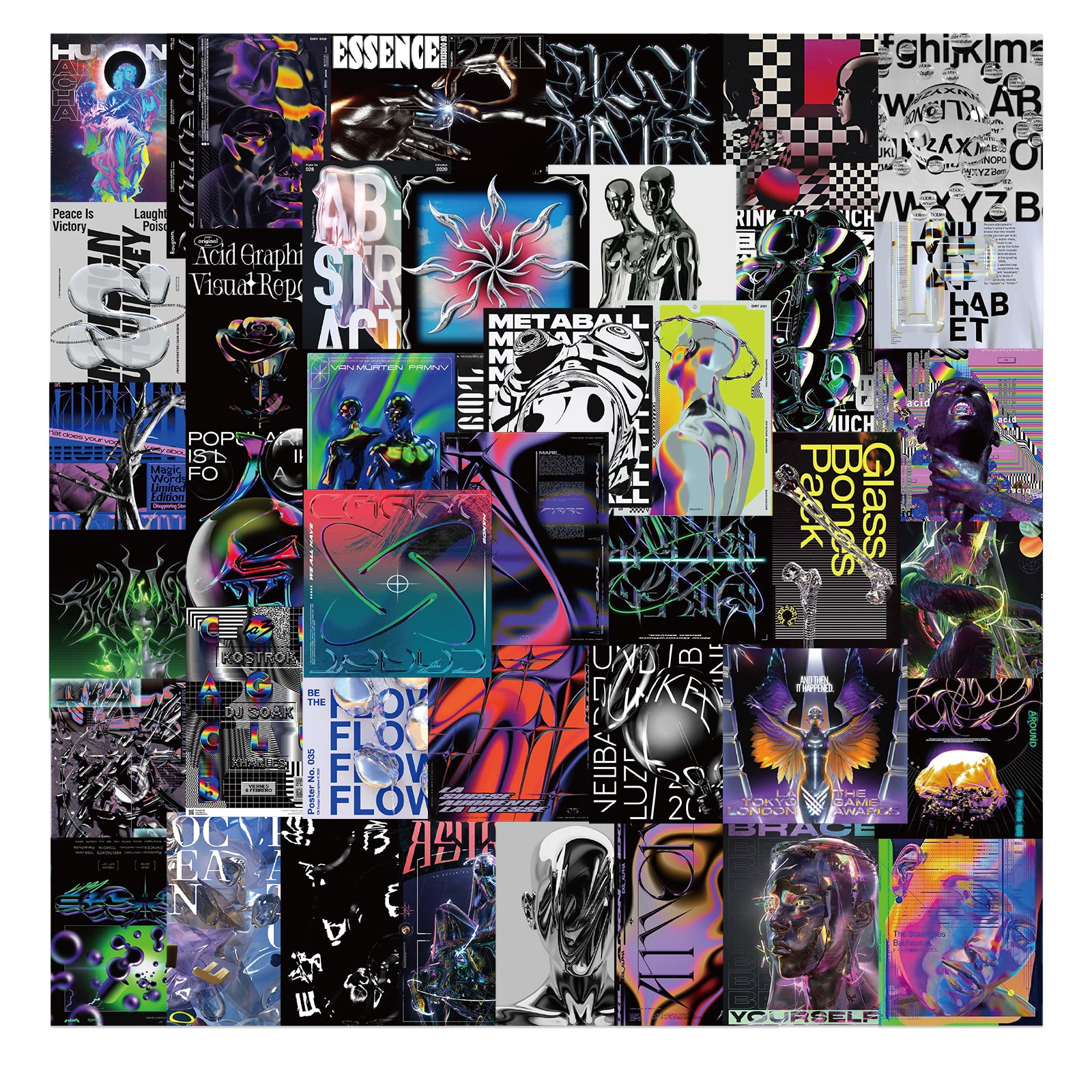 Clean Acid Graphics 40pcs Acid Graphic 1 Stickers – AU Sticker World