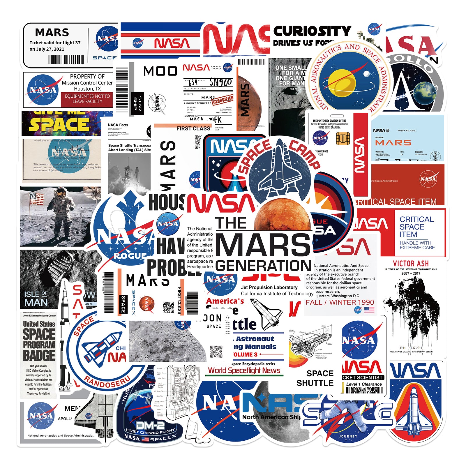 50pcs NASA 4 Stickers – AU Sticker World