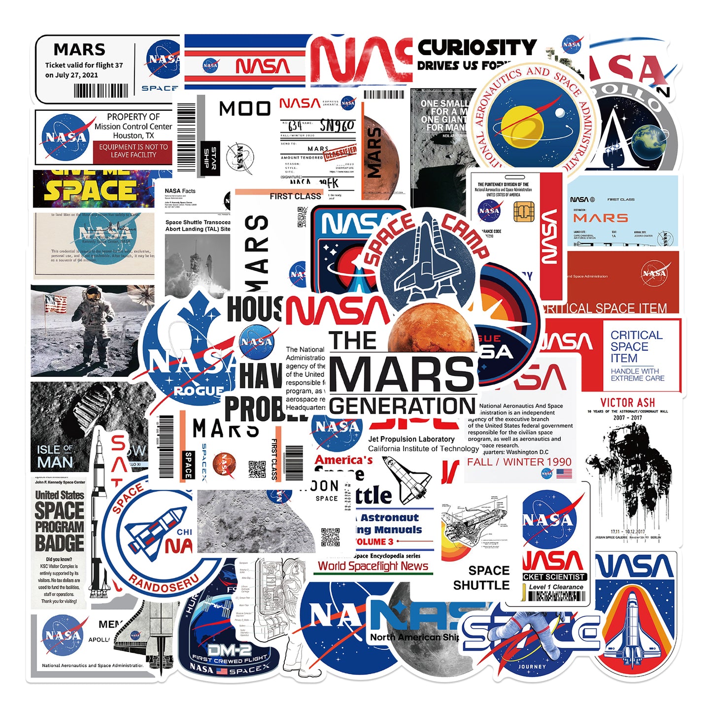 50pcs NASA 4 Stickers