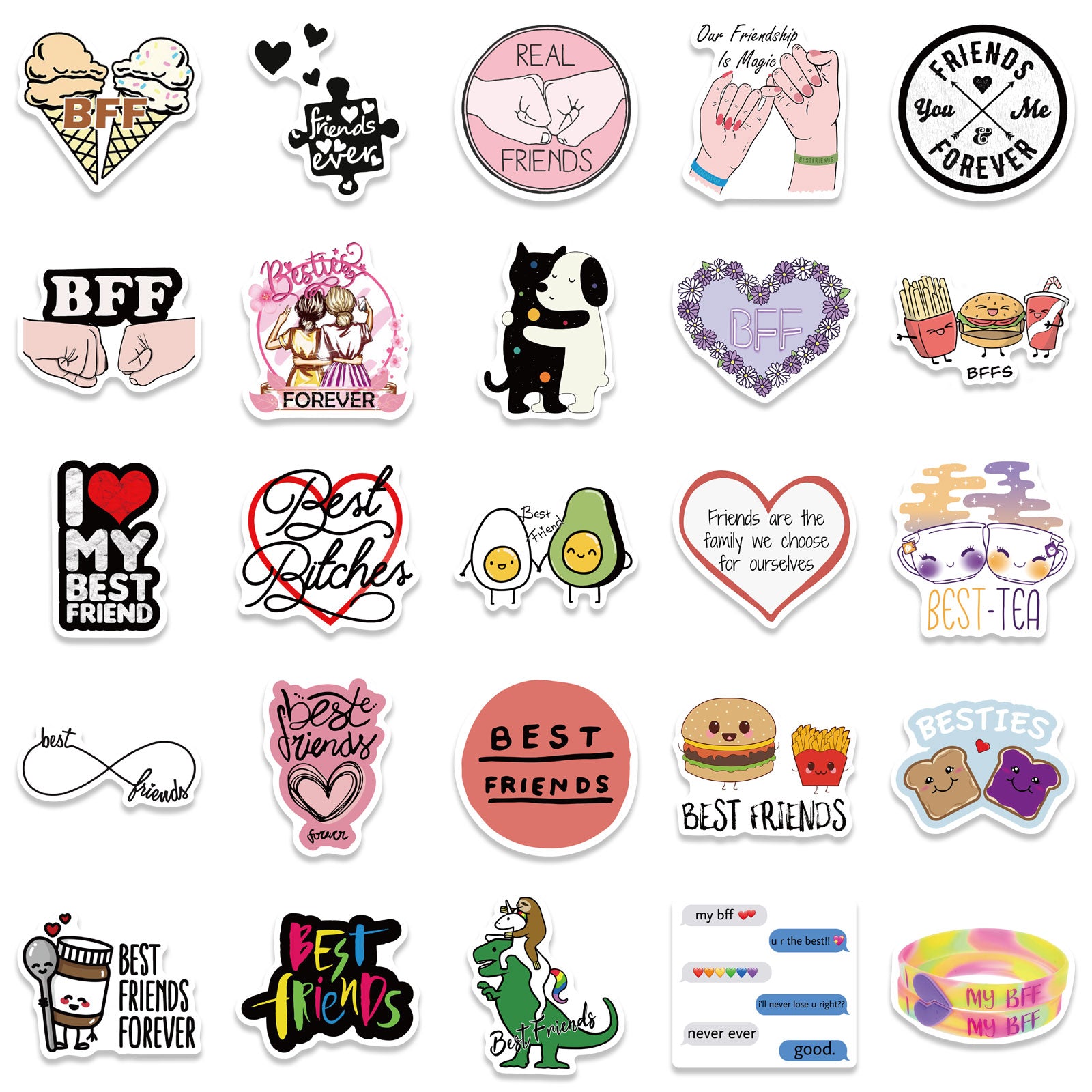 50pcs Friendship Stickers – AU Sticker World