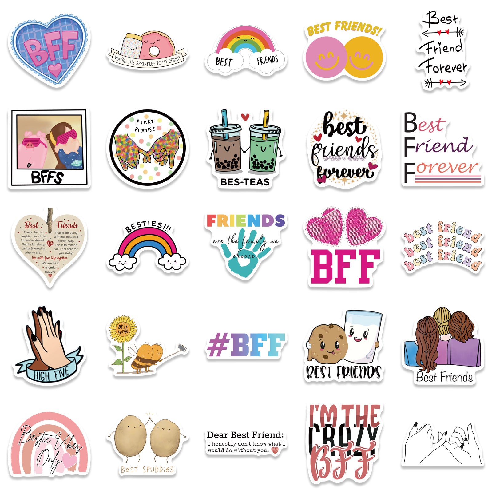 50pcs Friendship Stickers – AU Sticker World