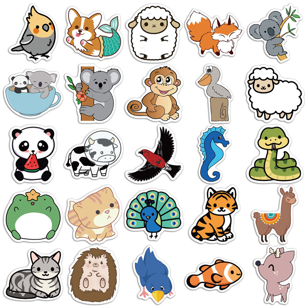 50pcs Catoon Animals 1 Stickers – AU Sticker World