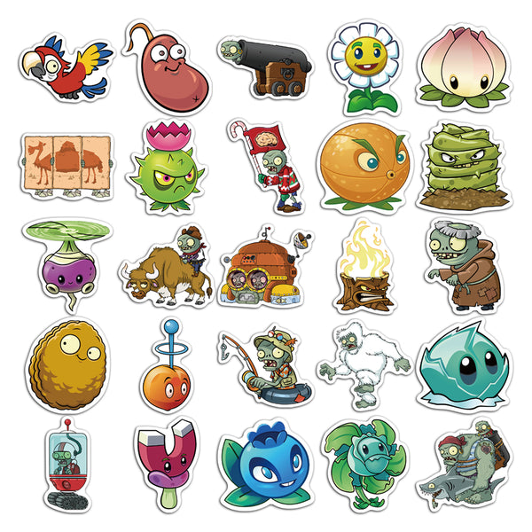 50pcs Plants vs. Zombies Stickers – AU Sticker World