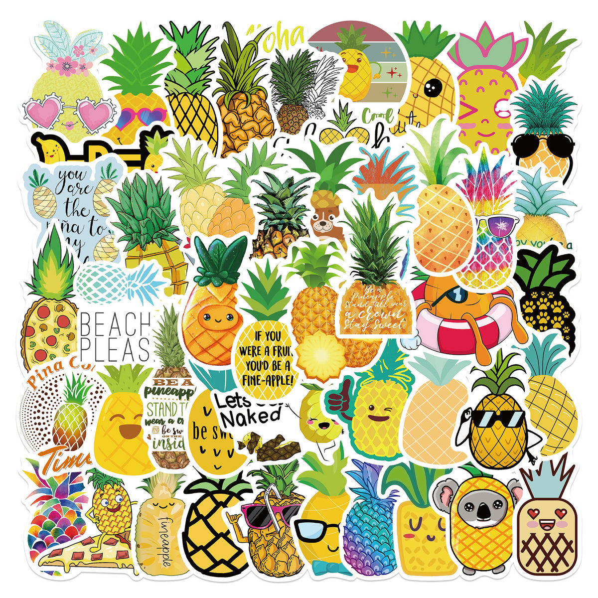 Pinappe Sticker 50pcs Pineapple 1 Stickers – AU Sticker World