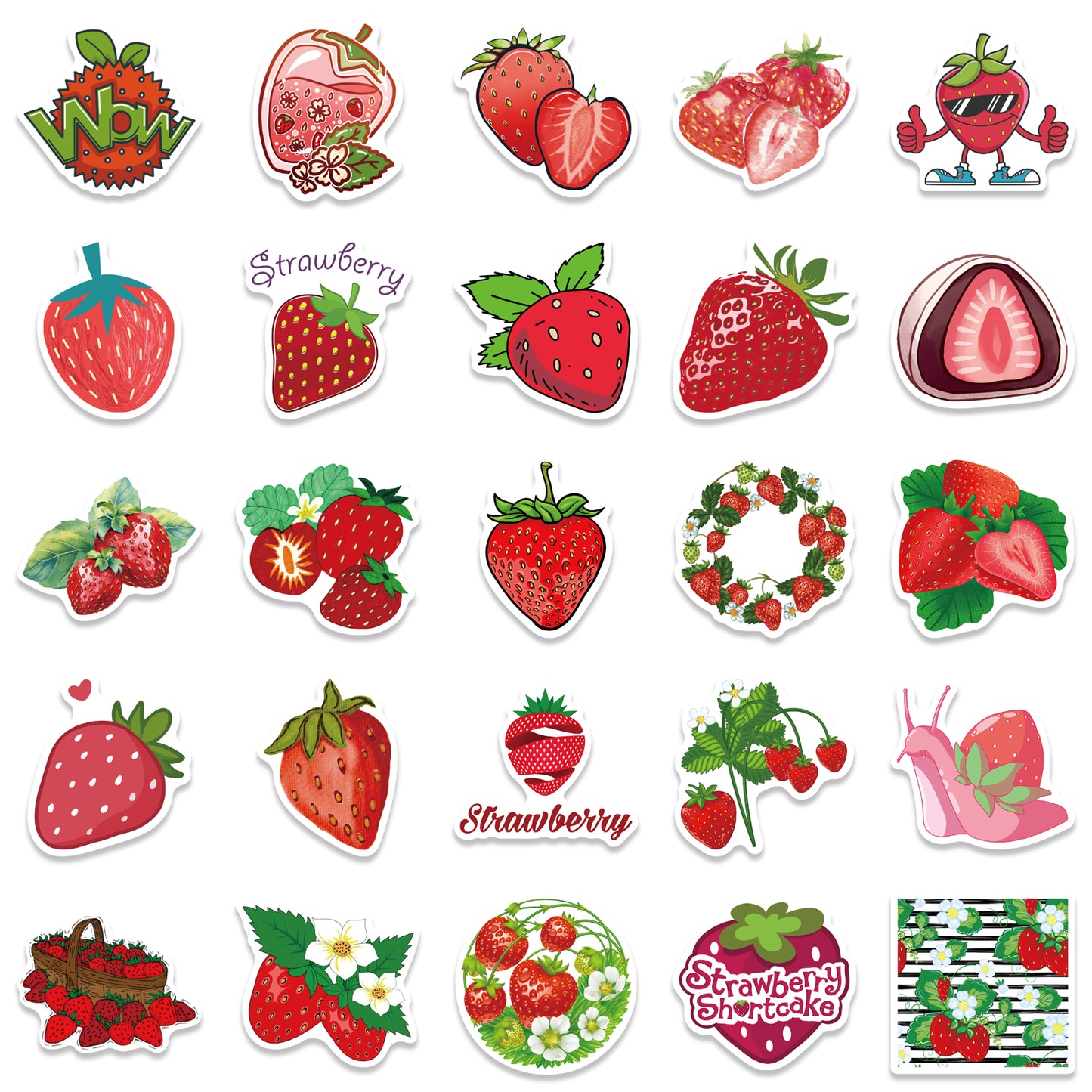 50pcs Strawberry 1 Stickers