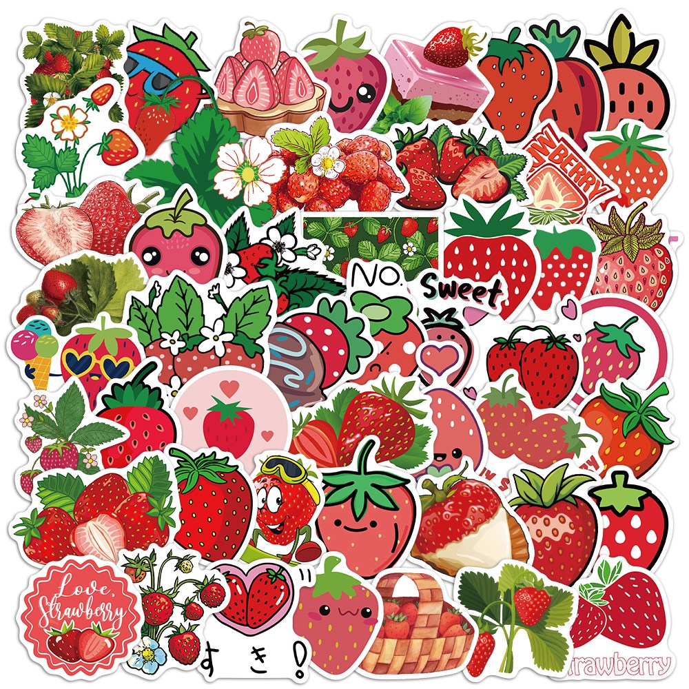 50pcs Strawberry 2 Stickers