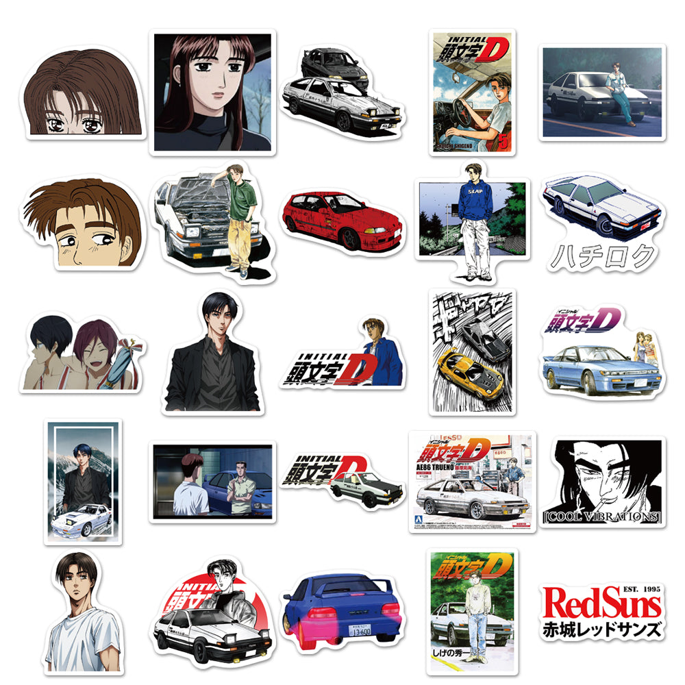 50pcs Initial D 2 Stickers