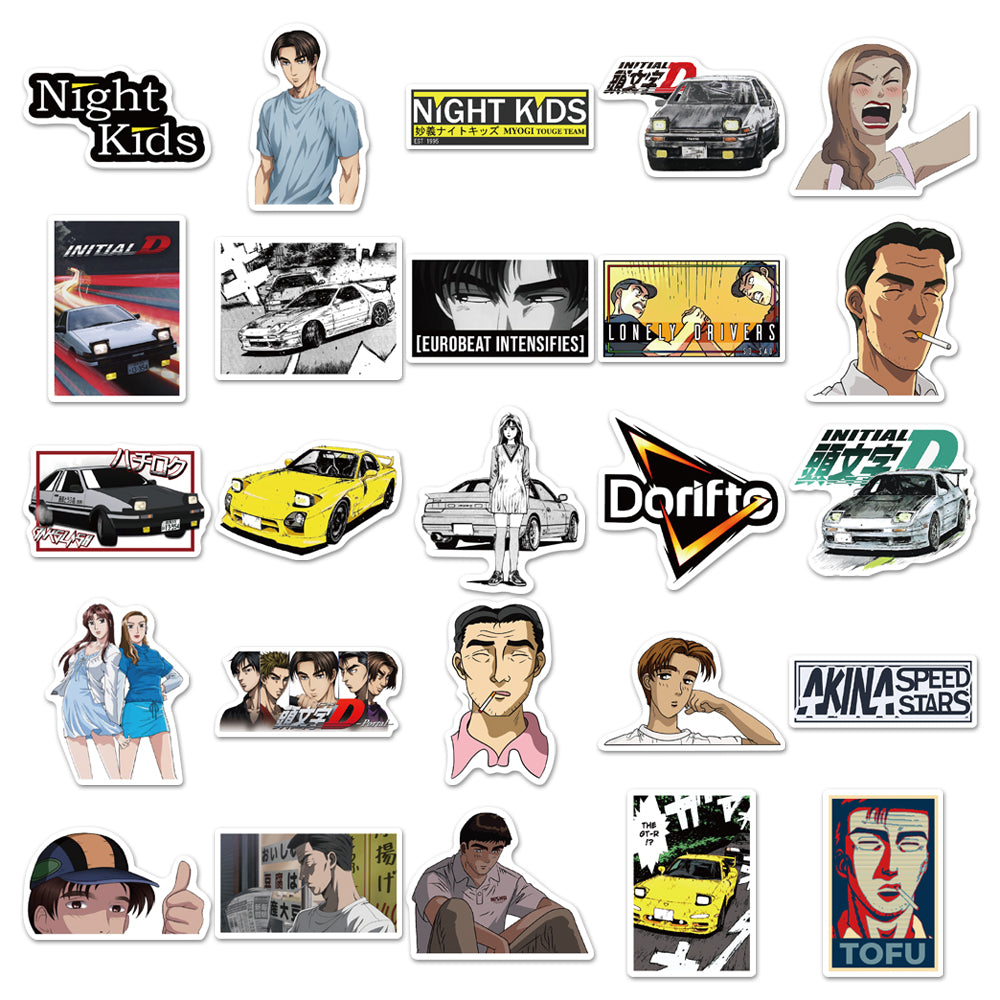 50pcs Initial D 2 Stickers