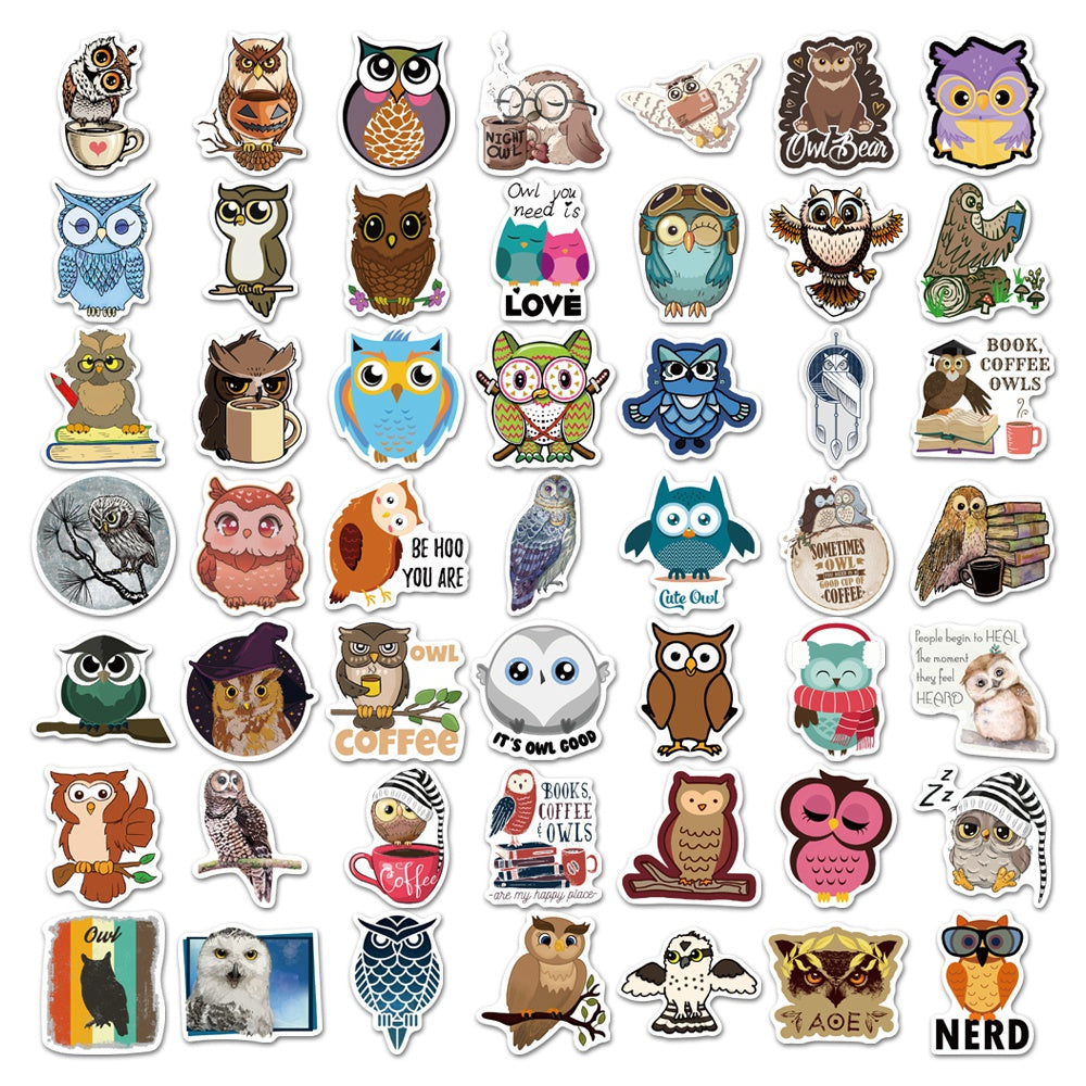 50pcs Owls 1 Stickers