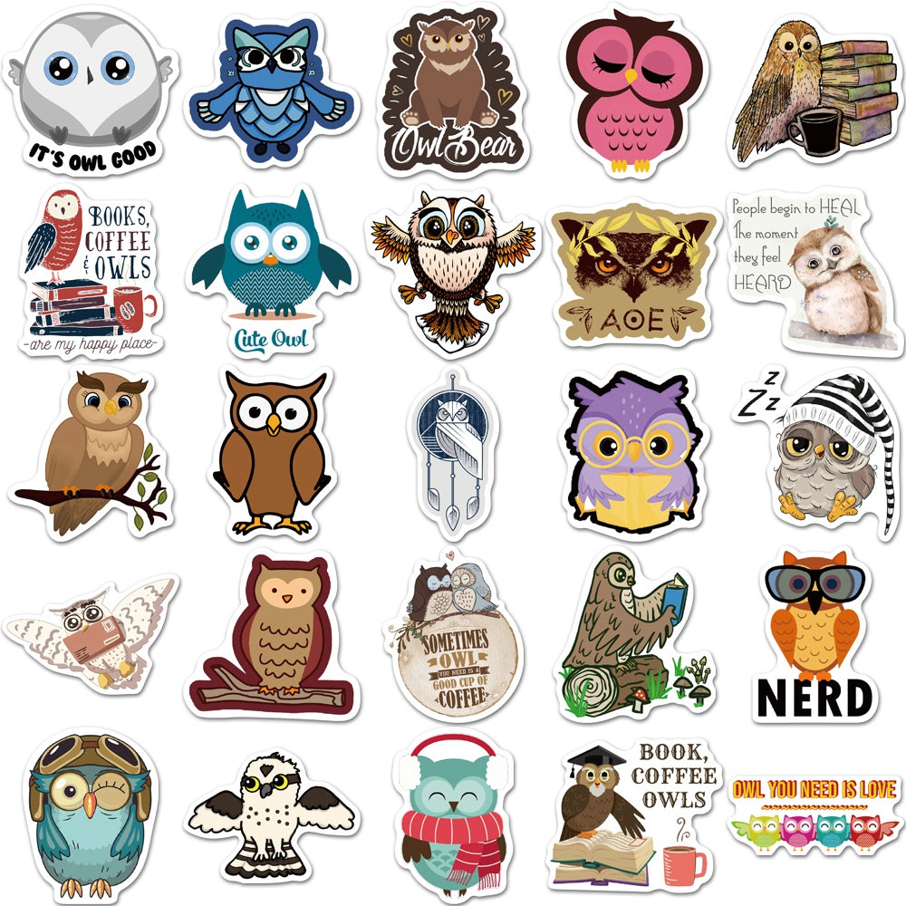 50pcs Owls 1 Stickers