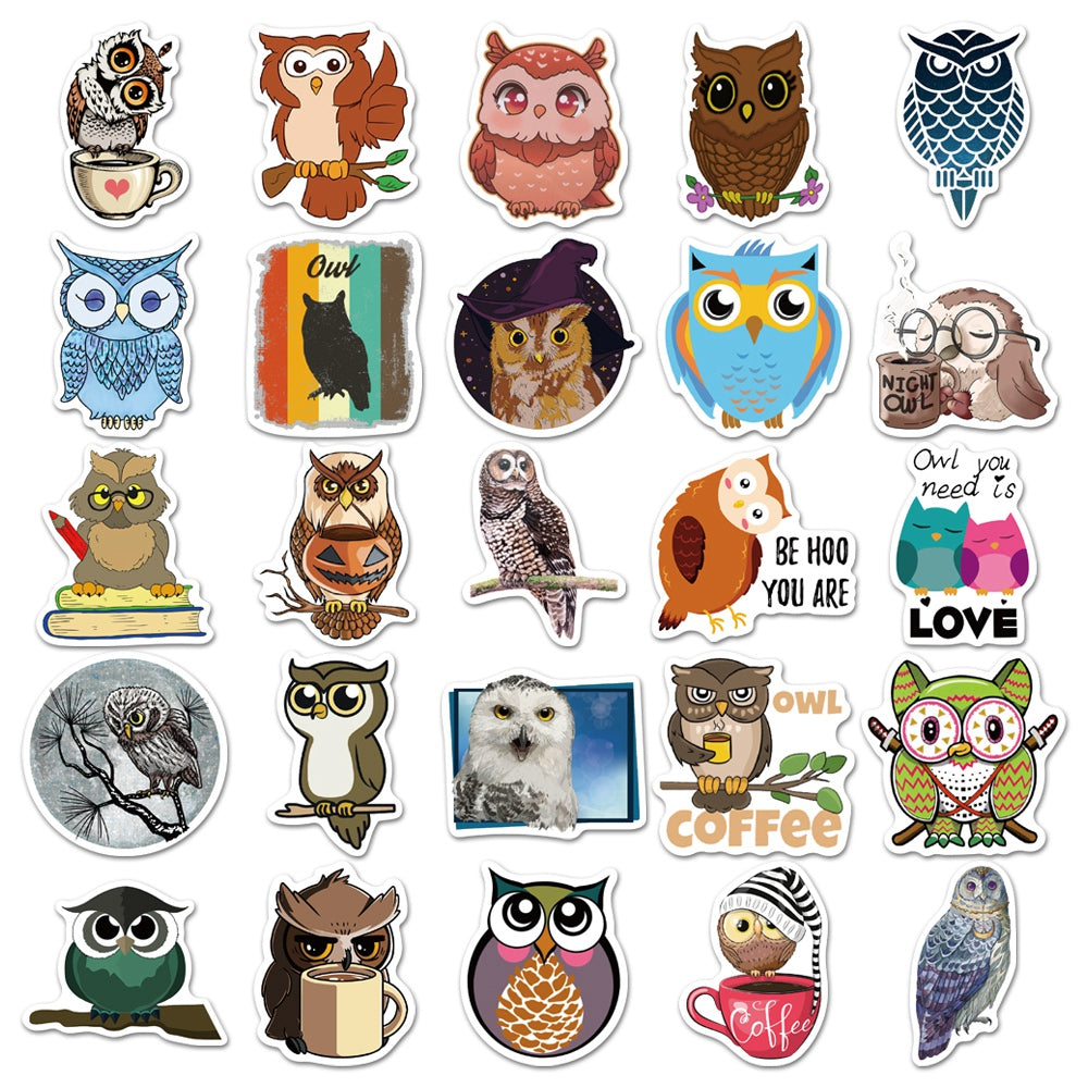 50pcs Owls 1 Stickers