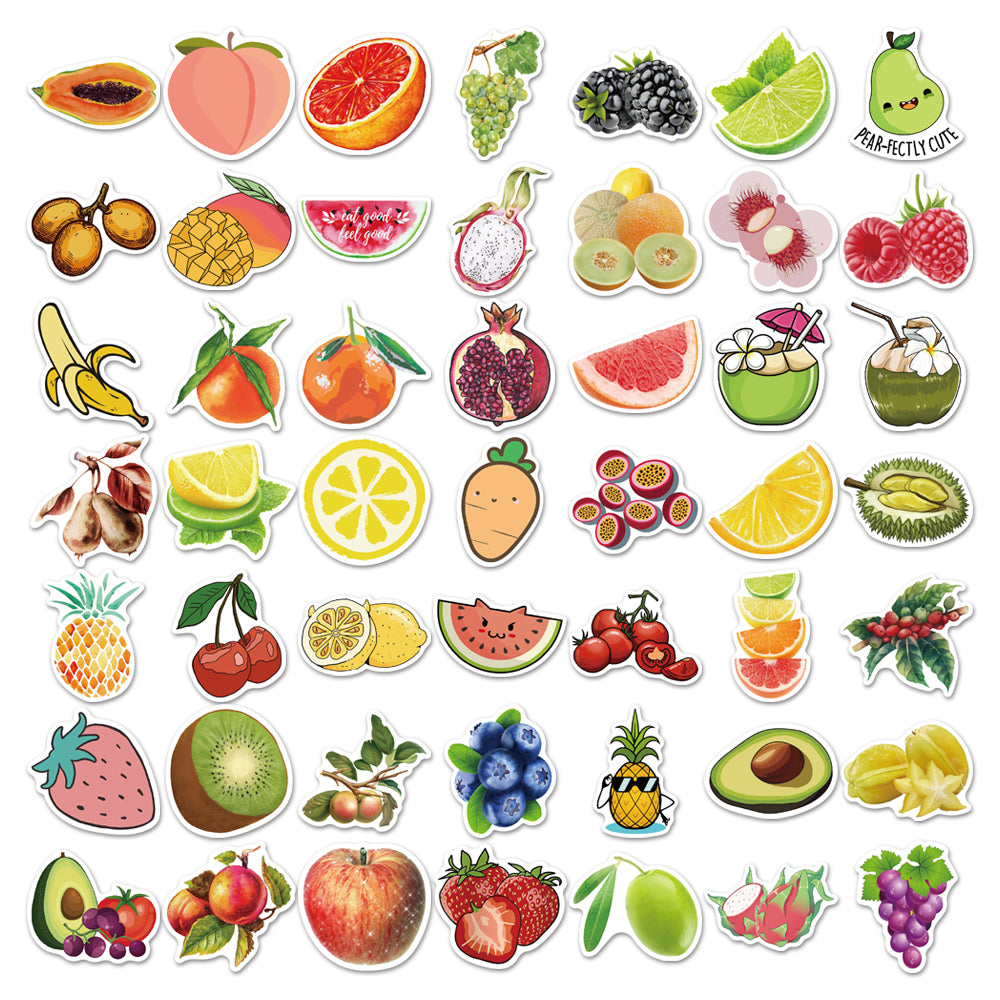 50pcs Fruits Collection 2 Stickers – AU Sticker World