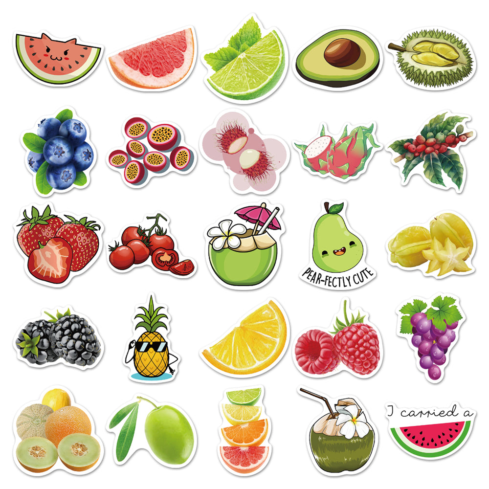 50pcs Fruits Collection 2 Stickers – AU Sticker World