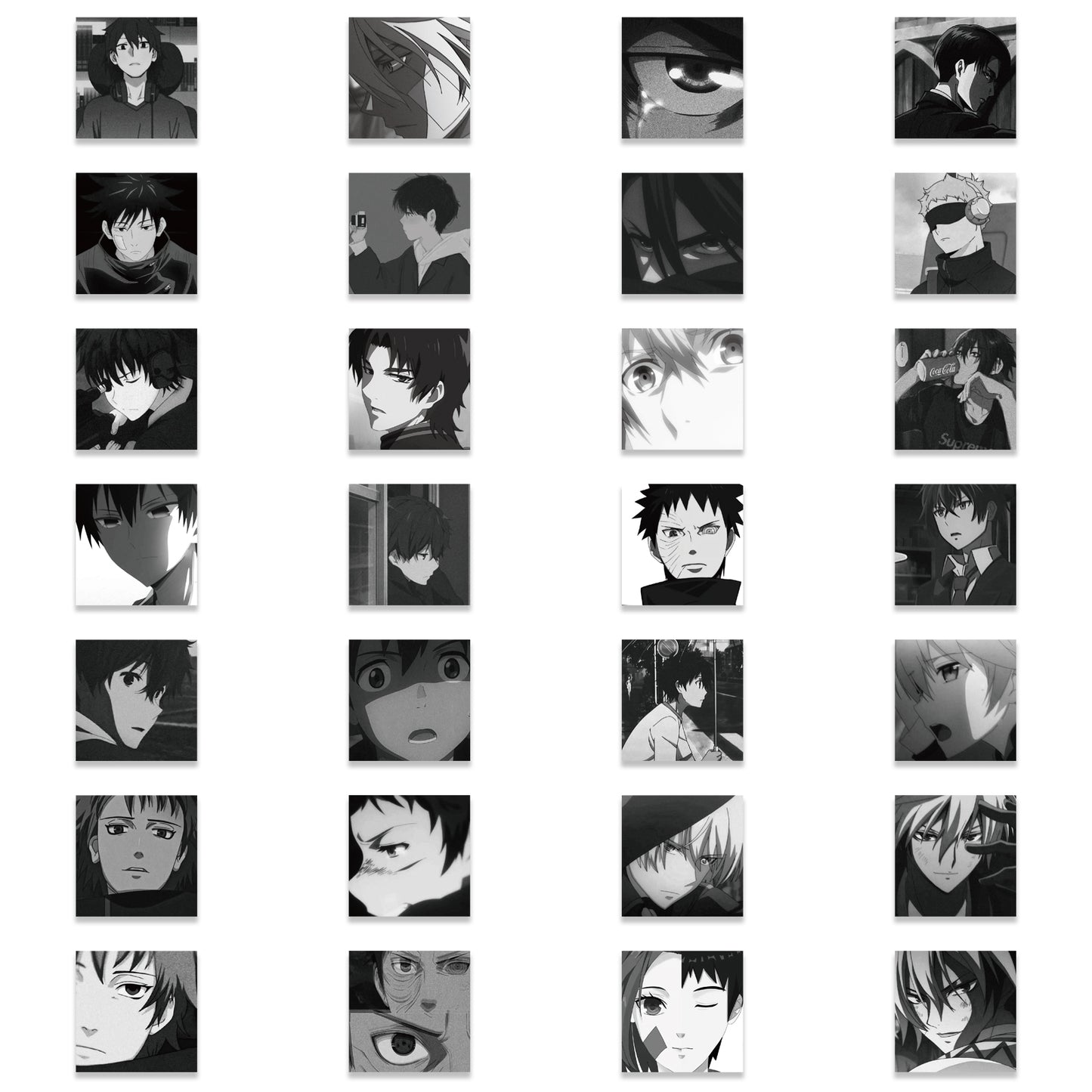 56pcs Anime Boys Characters Stickers