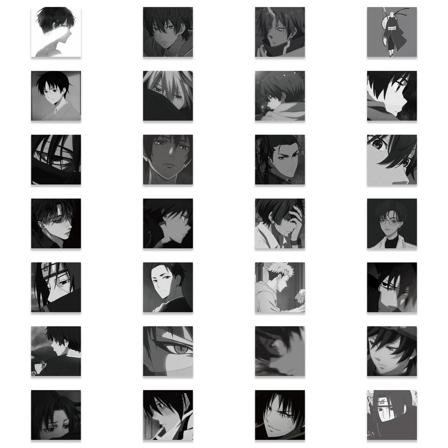 56pcs Anime Boys Characters Stickers