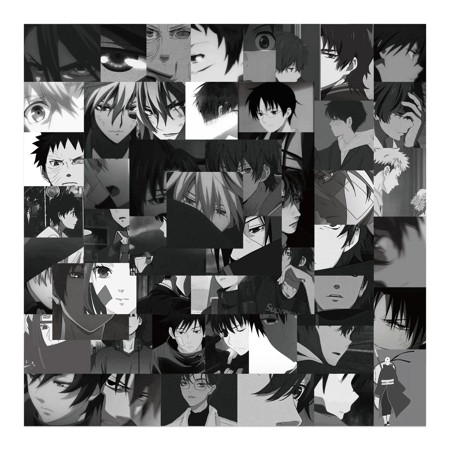 56pcs Anime Boys Characters Stickers