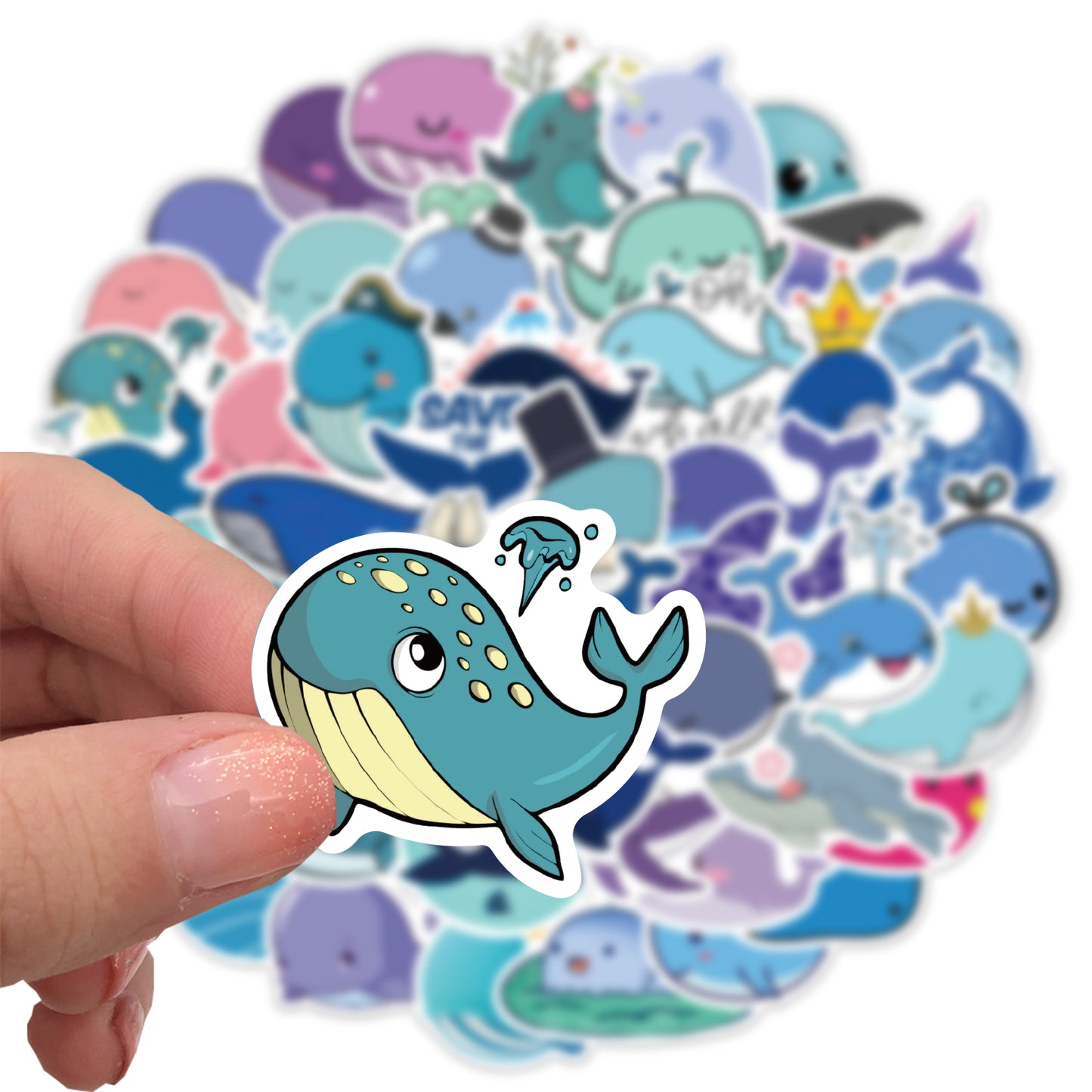 50pcs Whale Stickers