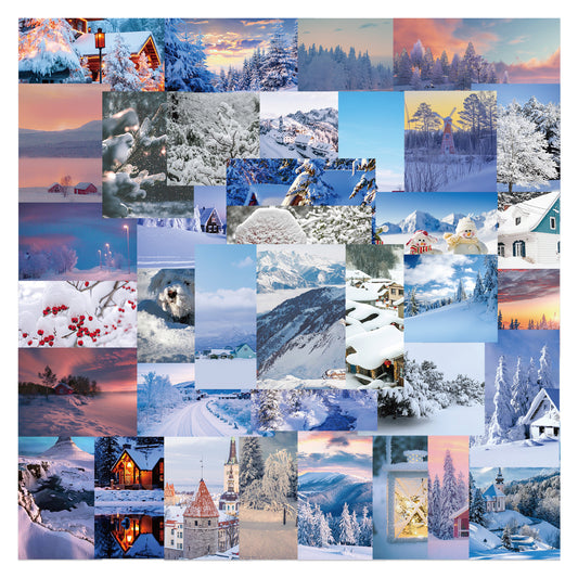 50pcs Snow Scenes Stickers