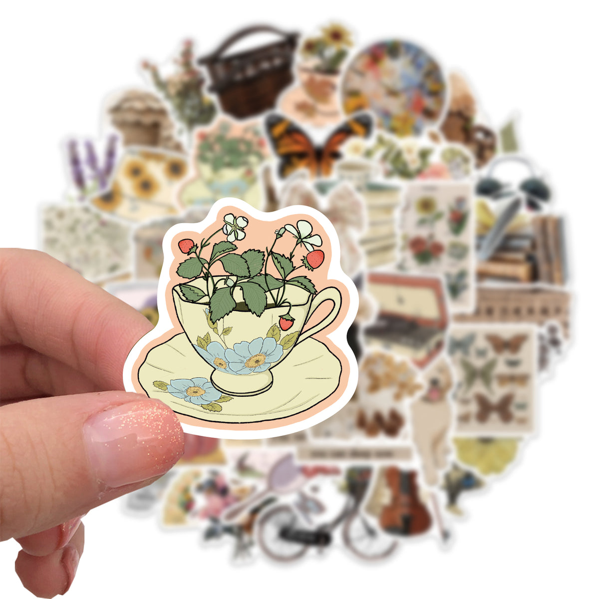 Retro Mini Sticker 50pcs Retro Vintage Art 1 Stickers – AU Sticker World