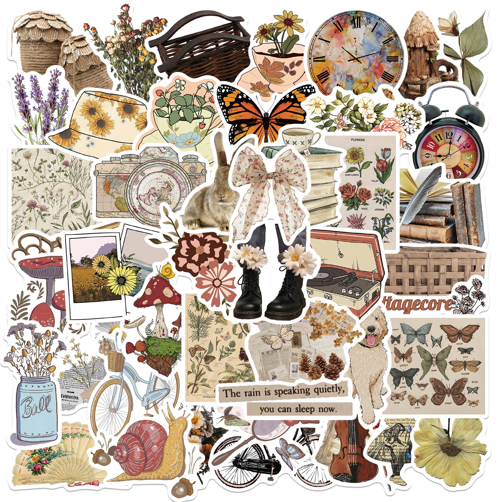 Retro Sticker 50pcs Retro Vintage Art 1 Stickers – AU Sticker World