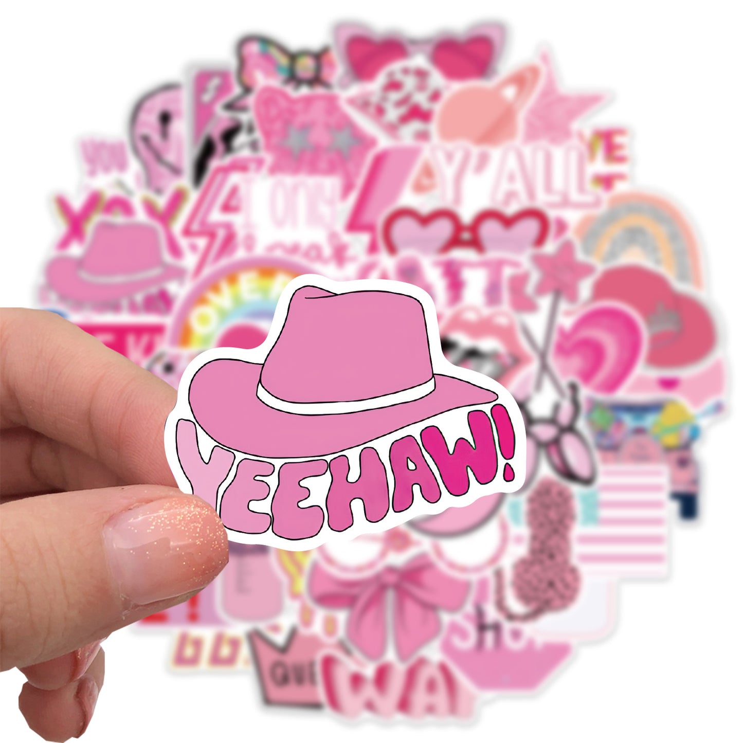 50pcs Pink Preppy Stickers