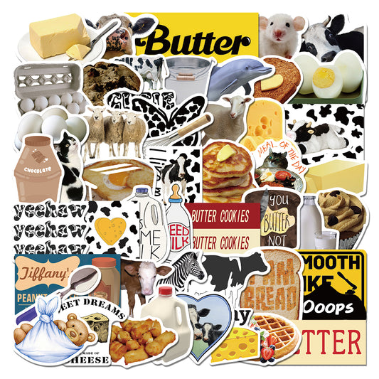 50pcs Milk & Butter Stickers