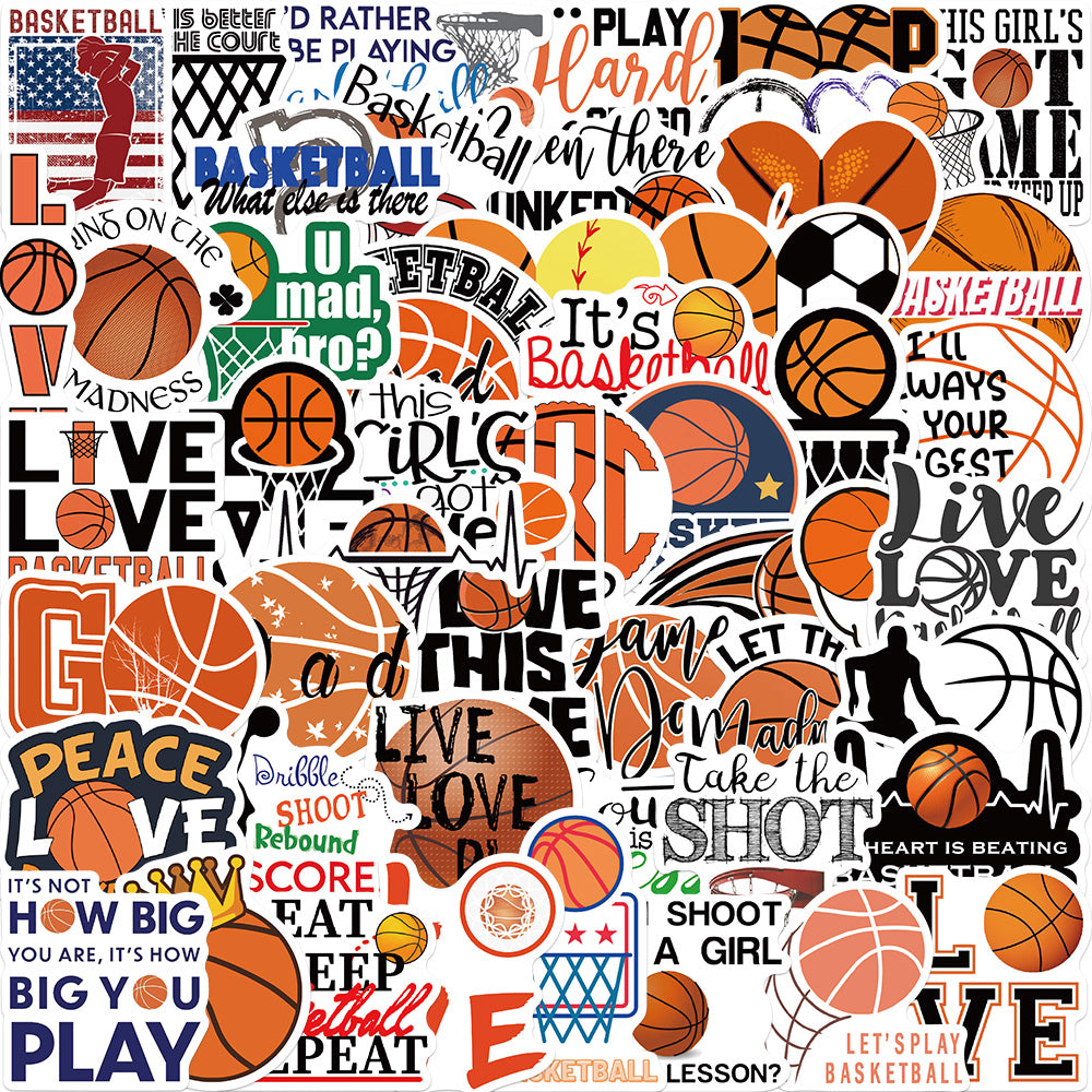 50pcs Basketball Slogan Stickers