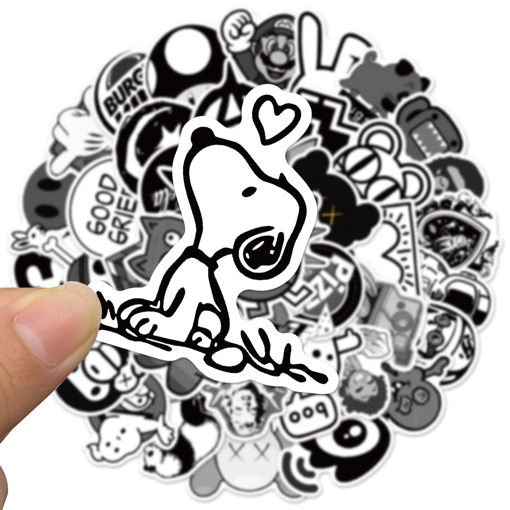 50pcs Black & White Fashion 2 Stickers