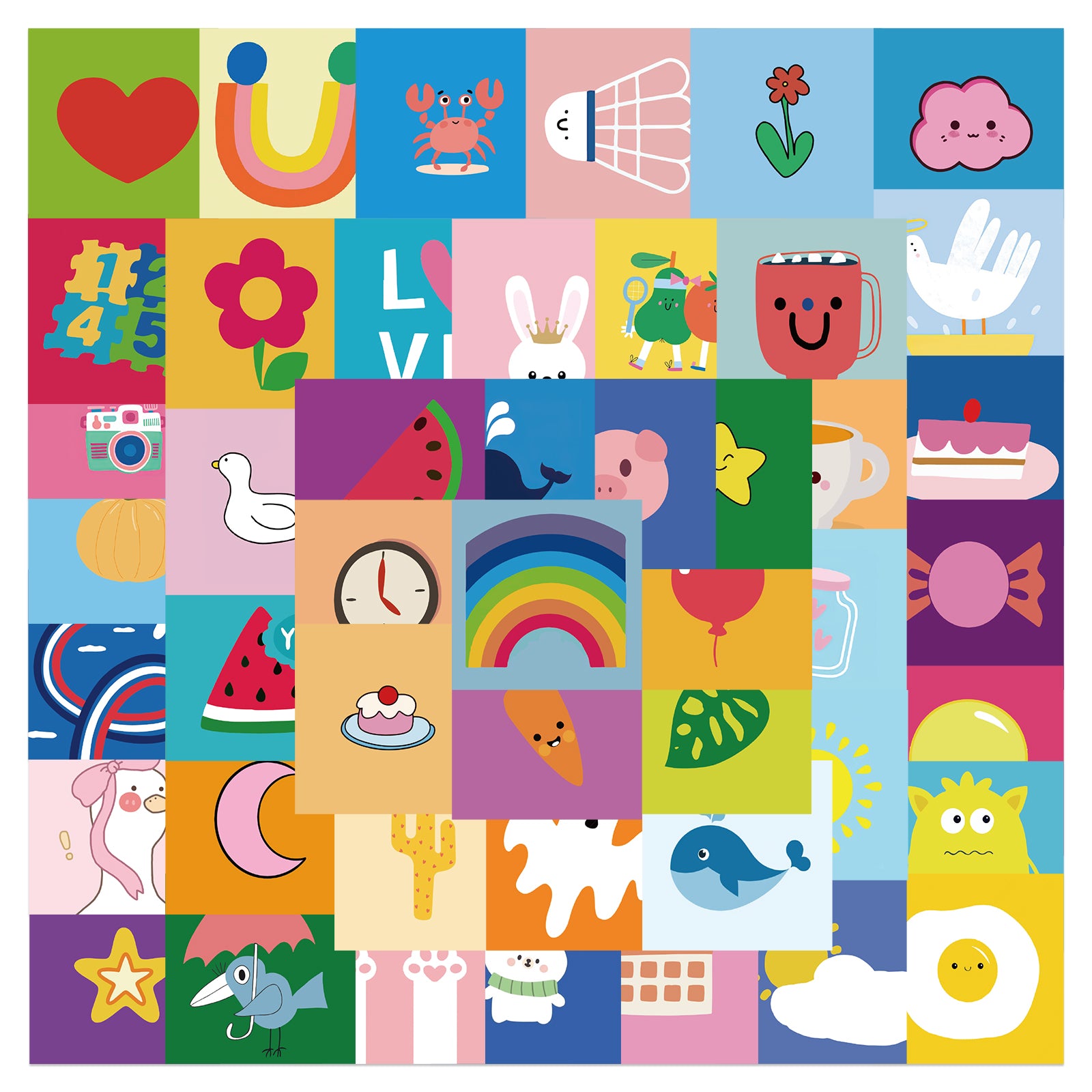56pcs Simple Drawing Stickers – AU Sticker World