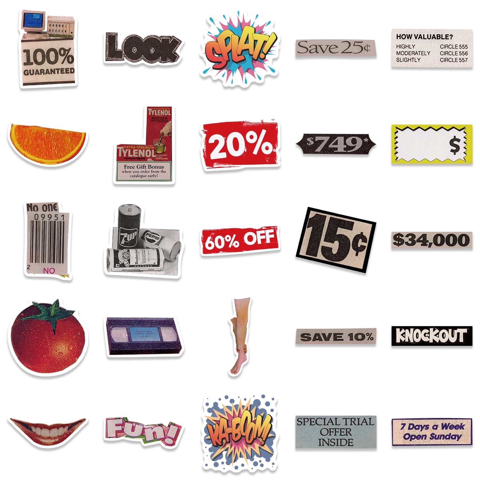 50pcs Pop Art Stickers – AU Sticker World