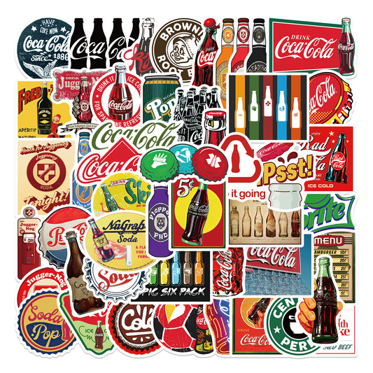 50pcs Cola Bottle Stickers